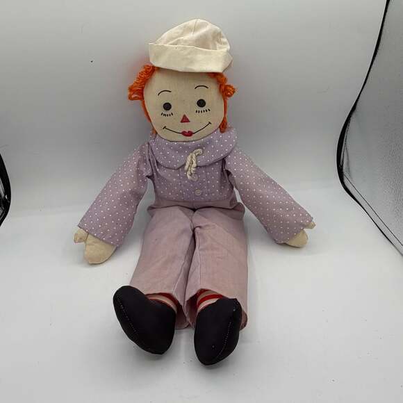 Other - VTG Handmade Raggedy Andy Dolls Soft 18” Vintage Wearing Purple